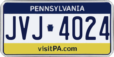 PA license plate JVJ4024