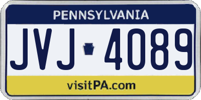 PA license plate JVJ4089