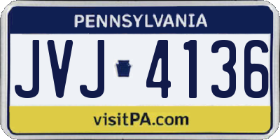 PA license plate JVJ4136