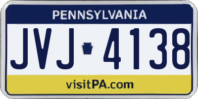 PA license plate JVJ4138