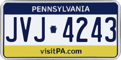 PA license plate JVJ4243