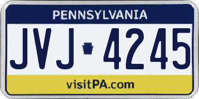 PA license plate JVJ4245