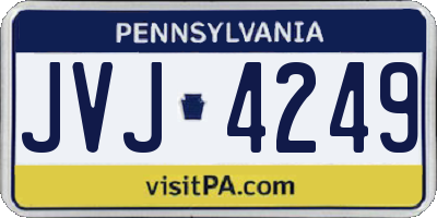 PA license plate JVJ4249