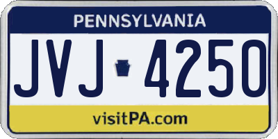 PA license plate JVJ4250