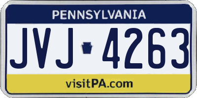 PA license plate JVJ4263