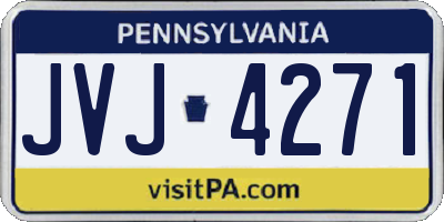 PA license plate JVJ4271
