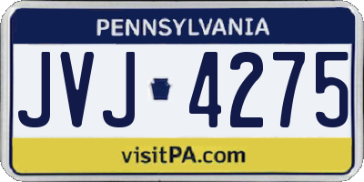 PA license plate JVJ4275