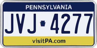 PA license plate JVJ4277