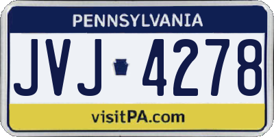 PA license plate JVJ4278