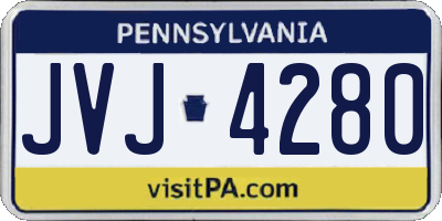 PA license plate JVJ4280