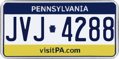 PA license plate JVJ4288