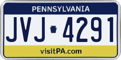 PA license plate JVJ4291