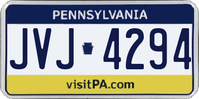 PA license plate JVJ4294