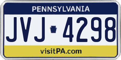 PA license plate JVJ4298