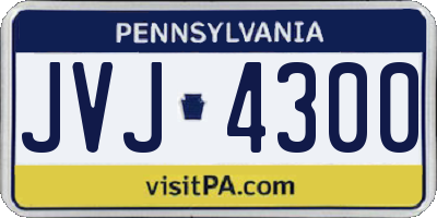 PA license plate JVJ4300