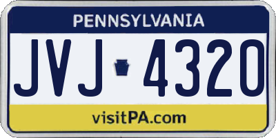 PA license plate JVJ4320