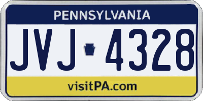 PA license plate JVJ4328
