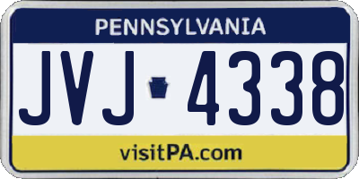 PA license plate JVJ4338