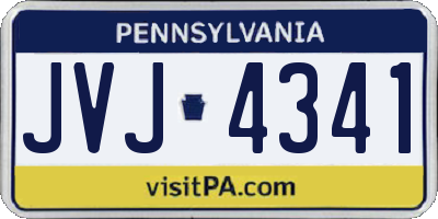 PA license plate JVJ4341