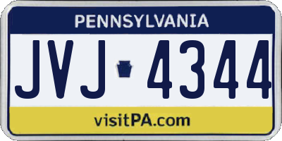 PA license plate JVJ4344