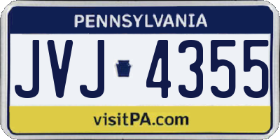 PA license plate JVJ4355