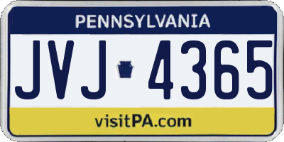 PA license plate JVJ4365