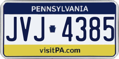 PA license plate JVJ4385