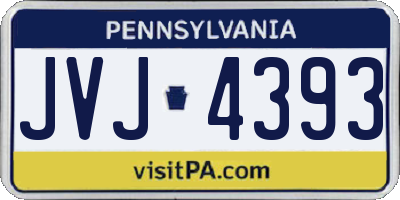 PA license plate JVJ4393