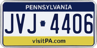 PA license plate JVJ4406