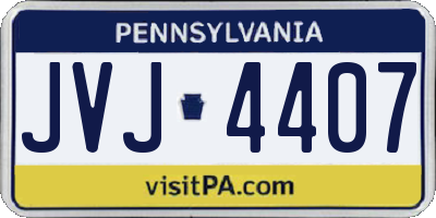 PA license plate JVJ4407