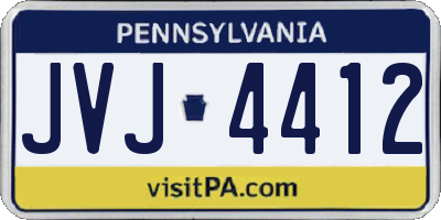 PA license plate JVJ4412