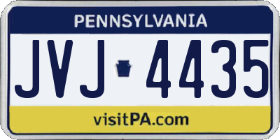 PA license plate JVJ4435