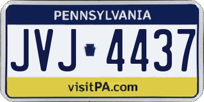 PA license plate JVJ4437