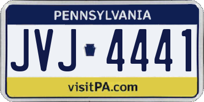 PA license plate JVJ4441