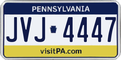 PA license plate JVJ4447