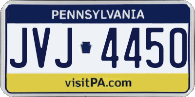 PA license plate JVJ4450