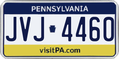 PA license plate JVJ4460