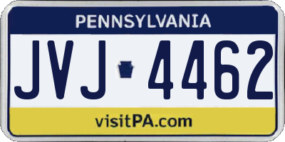 PA license plate JVJ4462