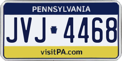 PA license plate JVJ4468