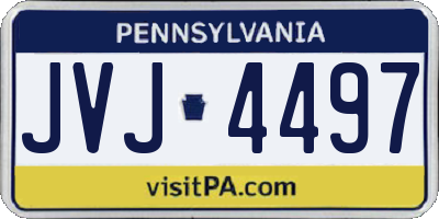 PA license plate JVJ4497