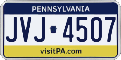 PA license plate JVJ4507