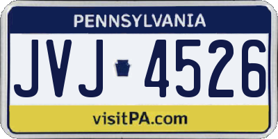 PA license plate JVJ4526