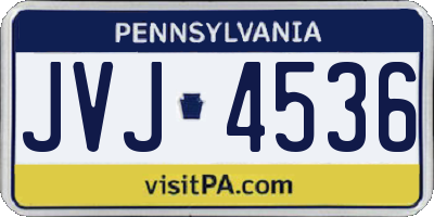 PA license plate JVJ4536