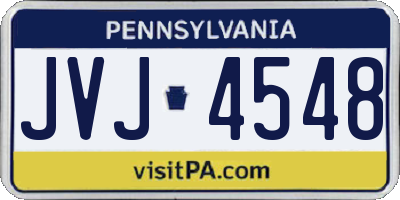PA license plate JVJ4548