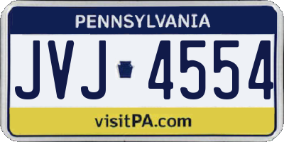 PA license plate JVJ4554