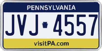 PA license plate JVJ4557