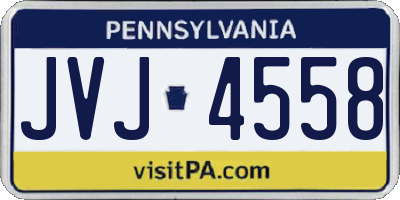 PA license plate JVJ4558