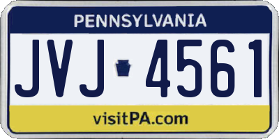 PA license plate JVJ4561