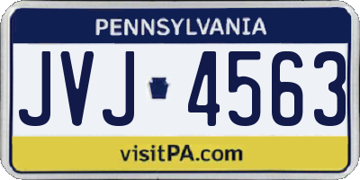 PA license plate JVJ4563
