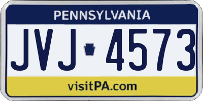 PA license plate JVJ4573